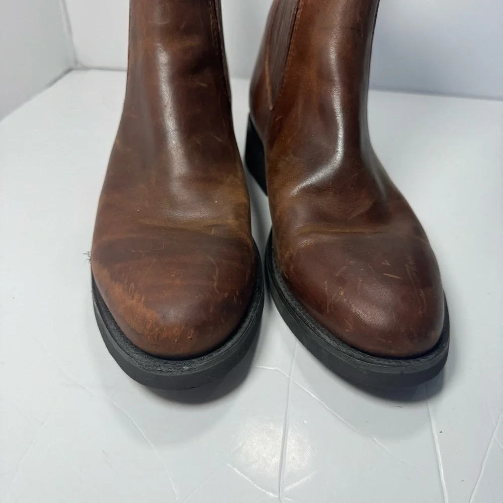 Establo Chelsea Work Boots Men’s 7.5 Brown Leather Elastic Ankle Mexico Made